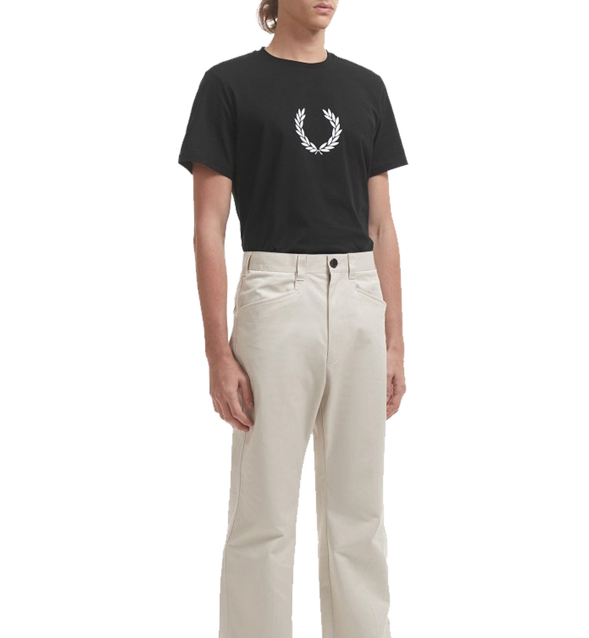 Fred Perry Small White Laurel Wreath T-Shirt (Black)