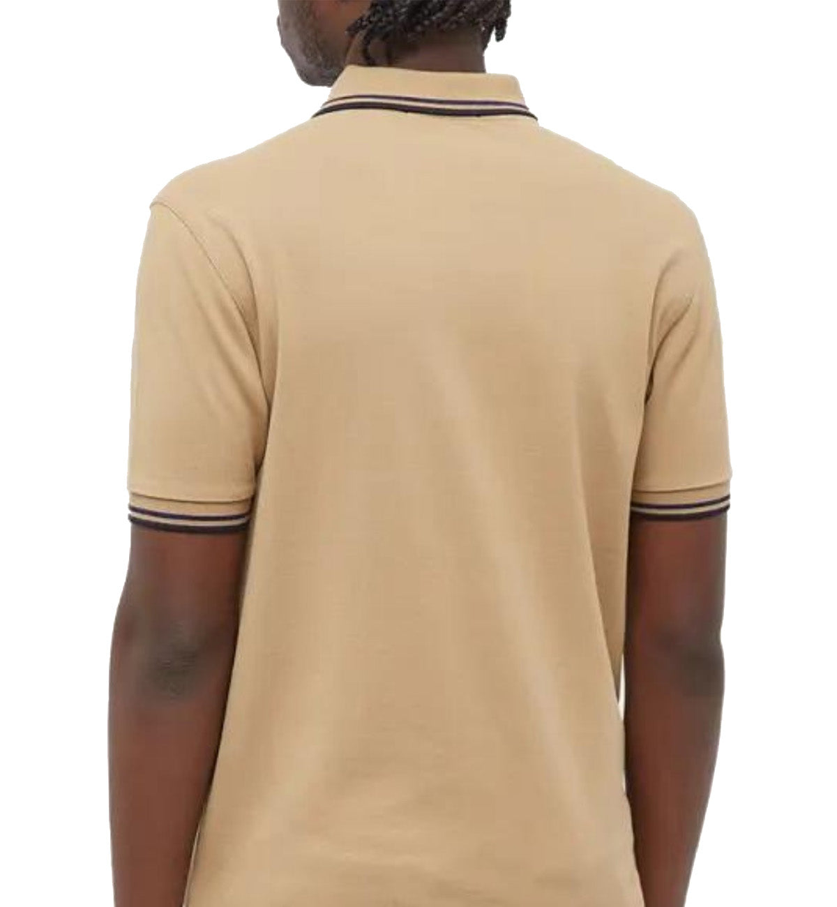 Fred Perry Black Double Stripe Sand Polo Shirt