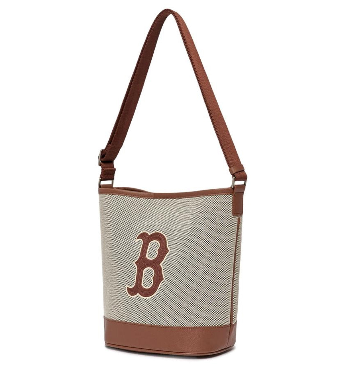 MLB Basic Logo Canvas Bucket Bag Boston Redsox (Brown)