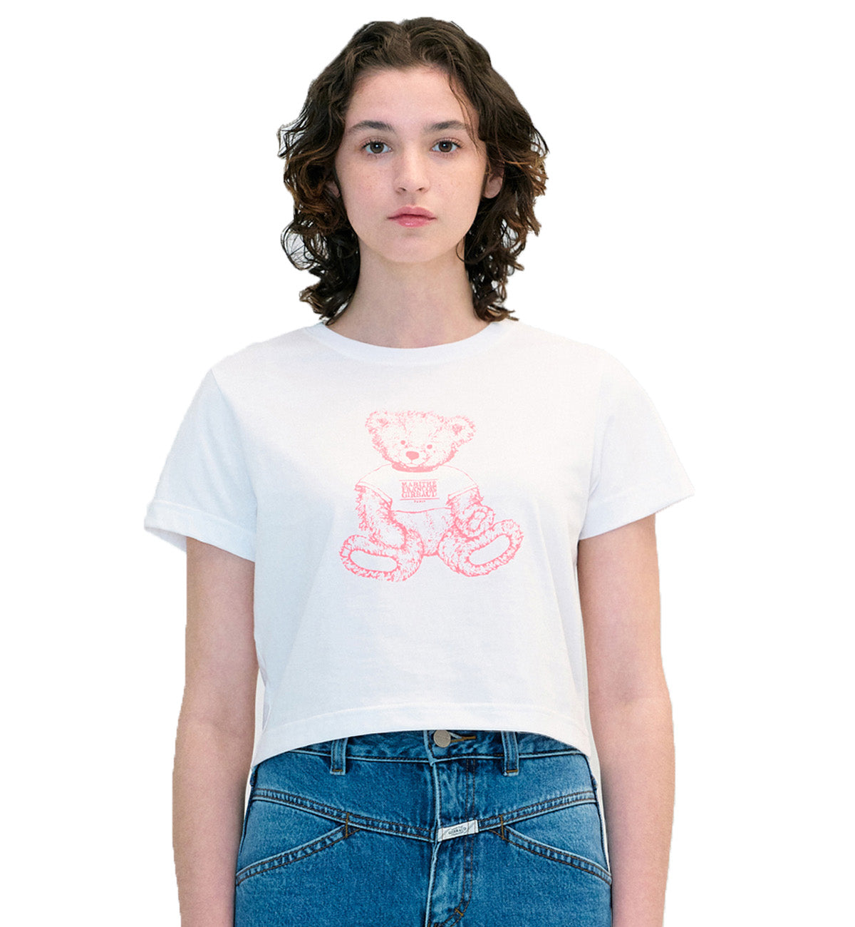 Marithe W Doodle Bear T-Shirt (White)