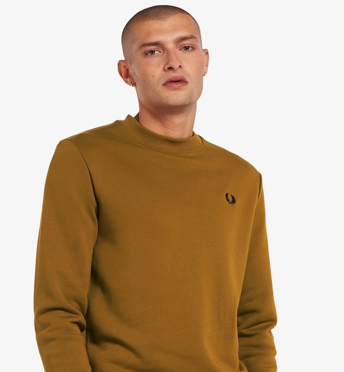 Fred Perry Crew Neck Sweatshirt (Dark Caramel)