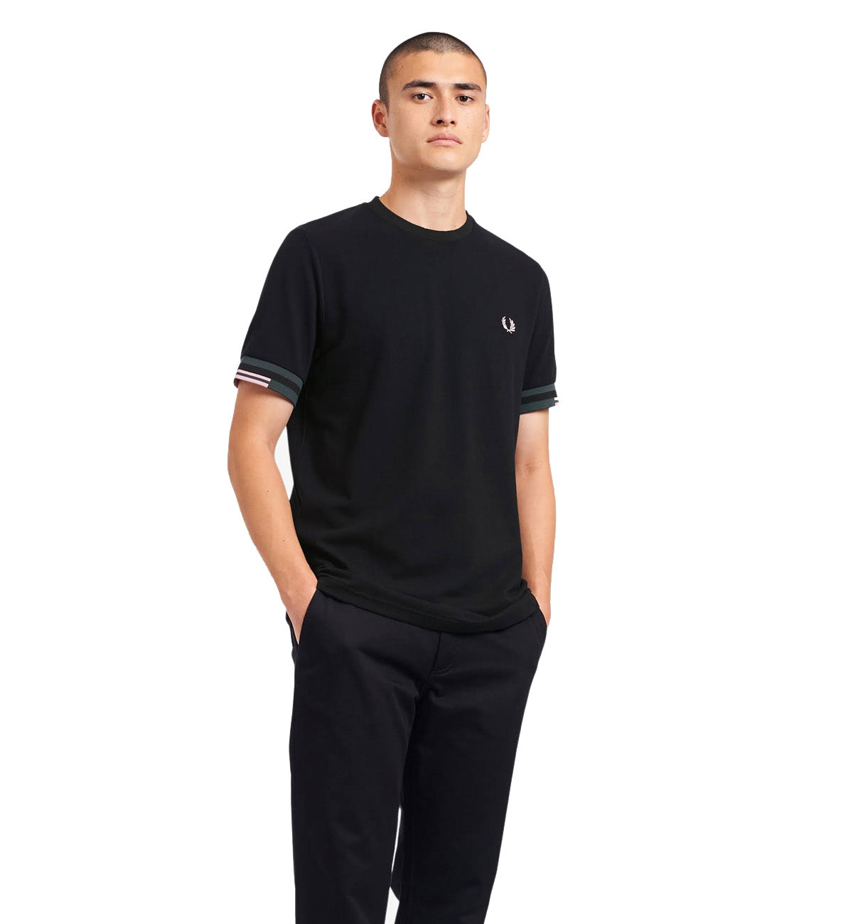 Fred Perry Abstract Cuff Tee (Black)