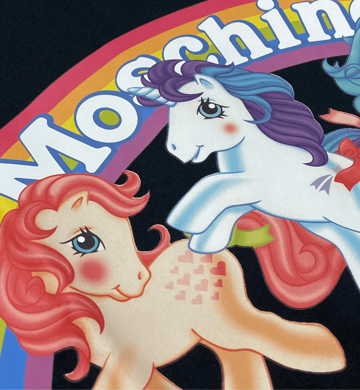 Moschino Rainbow Unicorn Printed T-Shirt (Black)