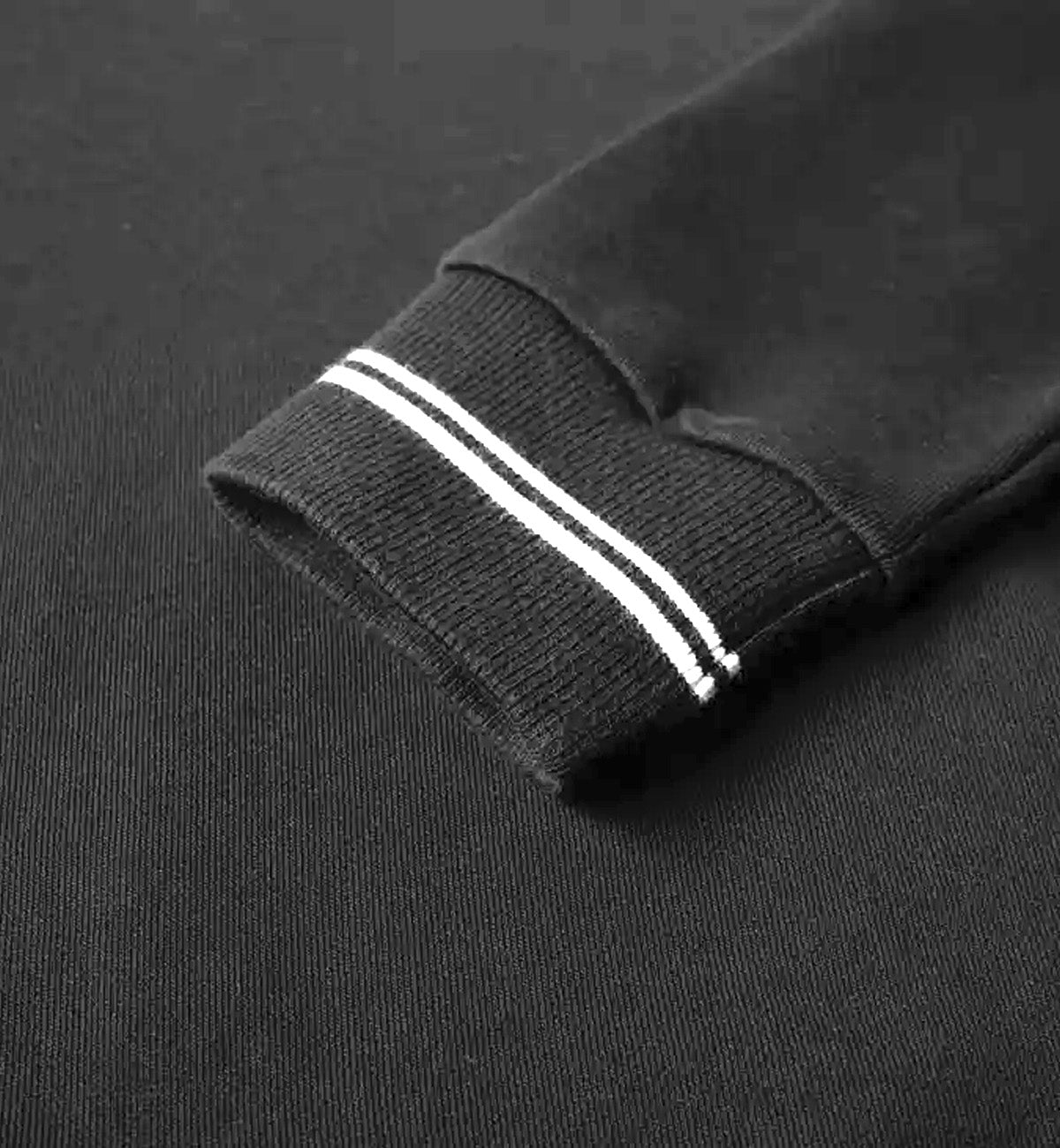 Fred Perry Small Logo Stripe Sleeve Sweatshirt (Black)
