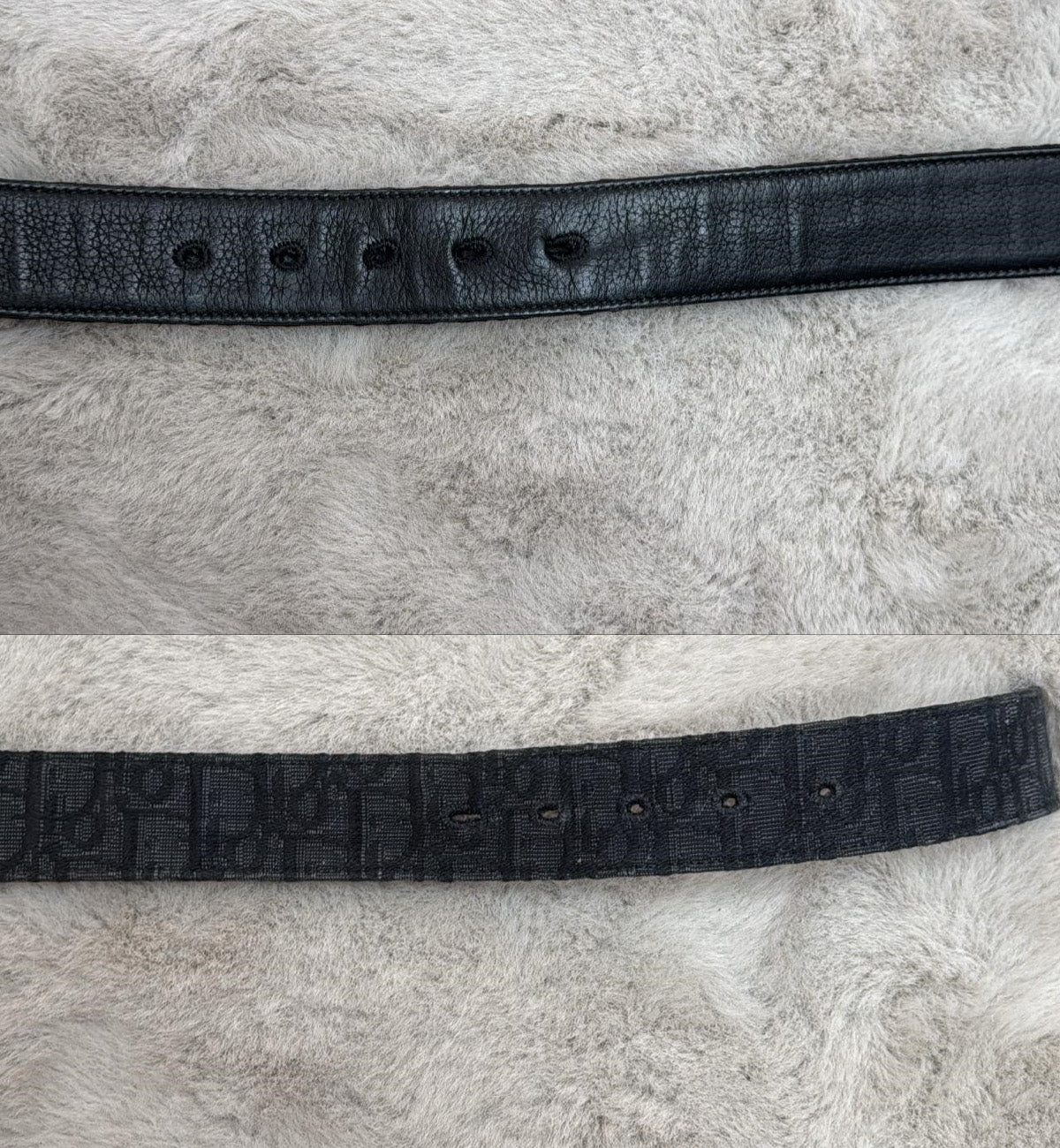 [Pre-used] Dior Belt Reversible with Silver Logo