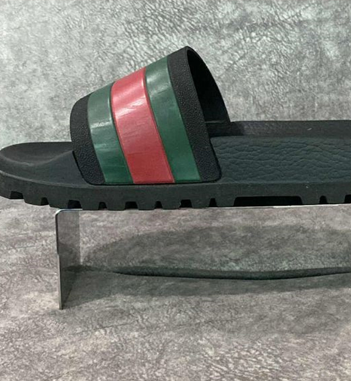 [Pre-Used] Gucci Slides Black Web with Platform