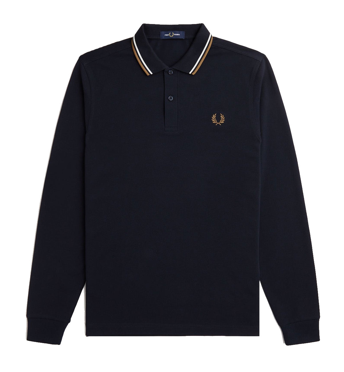 Fred Perry White Bronze Tipped Polo Sweatshirt (Black)