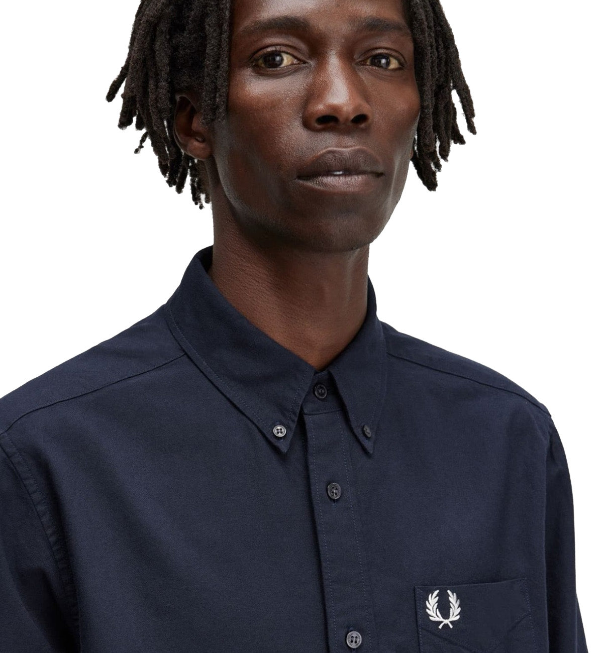 Fred Perry Short Sleeve Oxford Shirt (Navy)