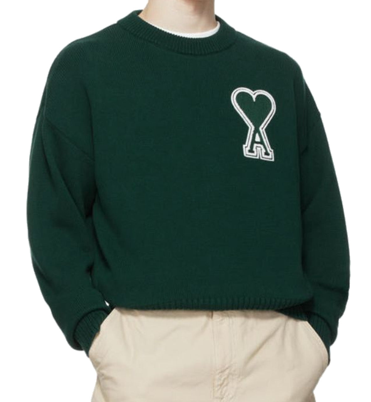 Ami Sweatshirt Outline Heart (Green)