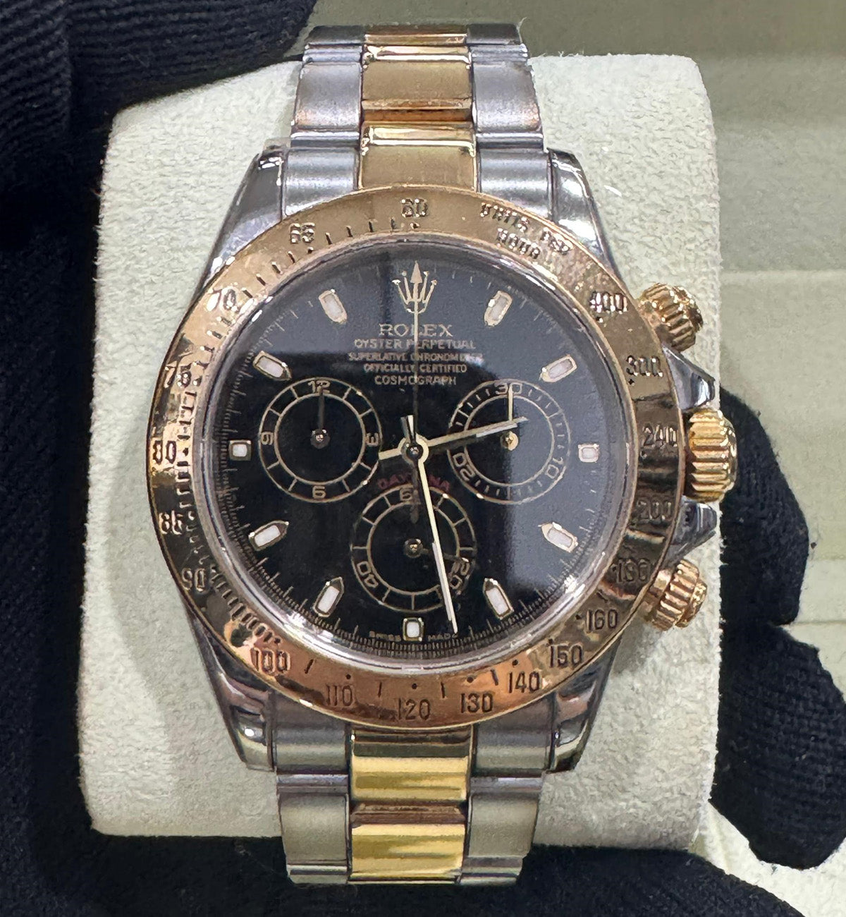 [Pre-Used] Rolex Daytona Half Gold 116523 (Black Dial)