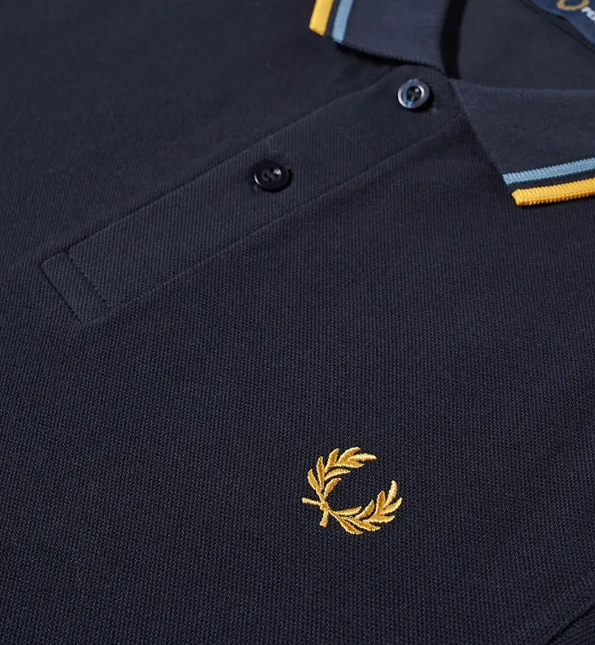 Fred Perry Golden Blue Stripe Midnight Blue Polo Shirt