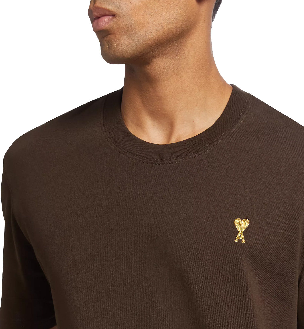 Ami Paris ADC Logo Embroidered T-Shirt (Brown)