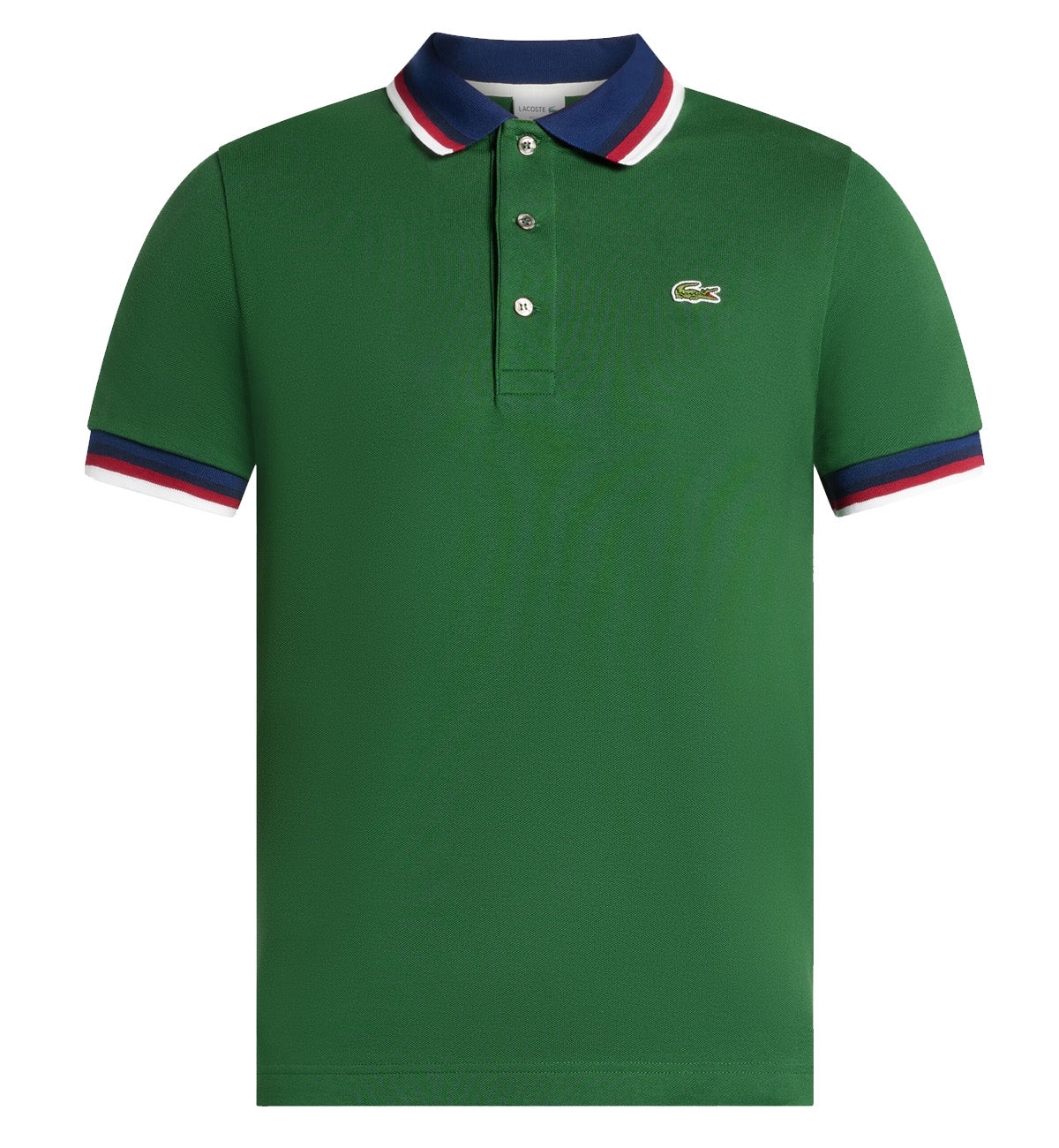 Lacoste Stripe Collar Polo Shirt (Green)