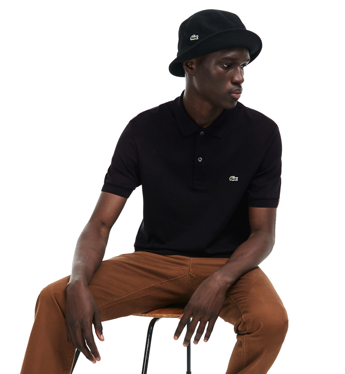 Lacoste Regular Fit Cotton Polo Shirt (Black)