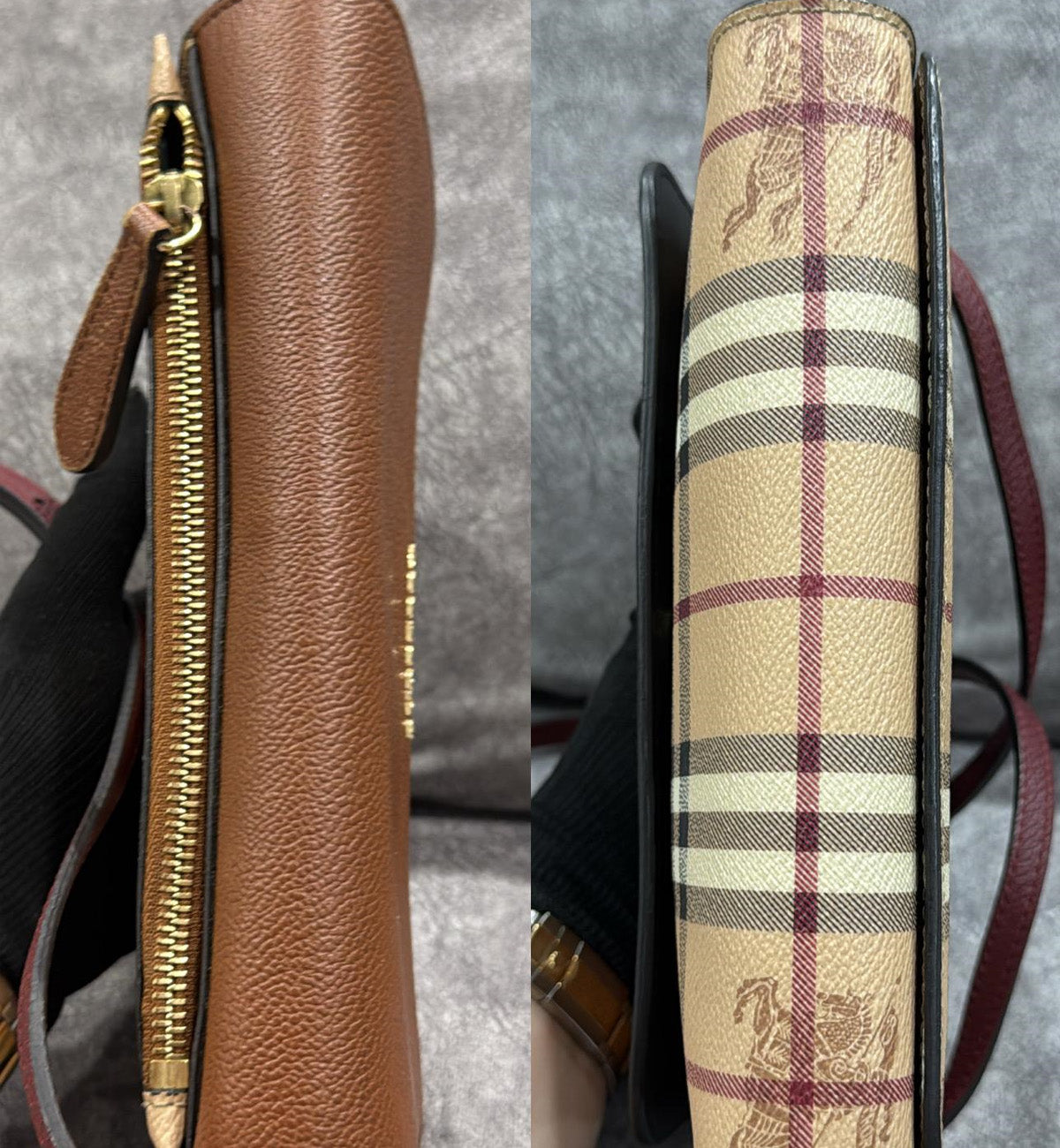 [Pre-Used] Burberry Bag London Brown Checkered