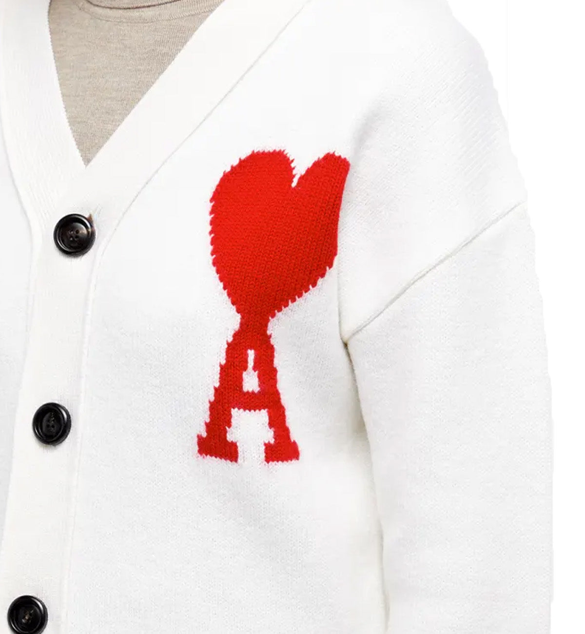 Ami Paris Cardigan Button Jacket (White)