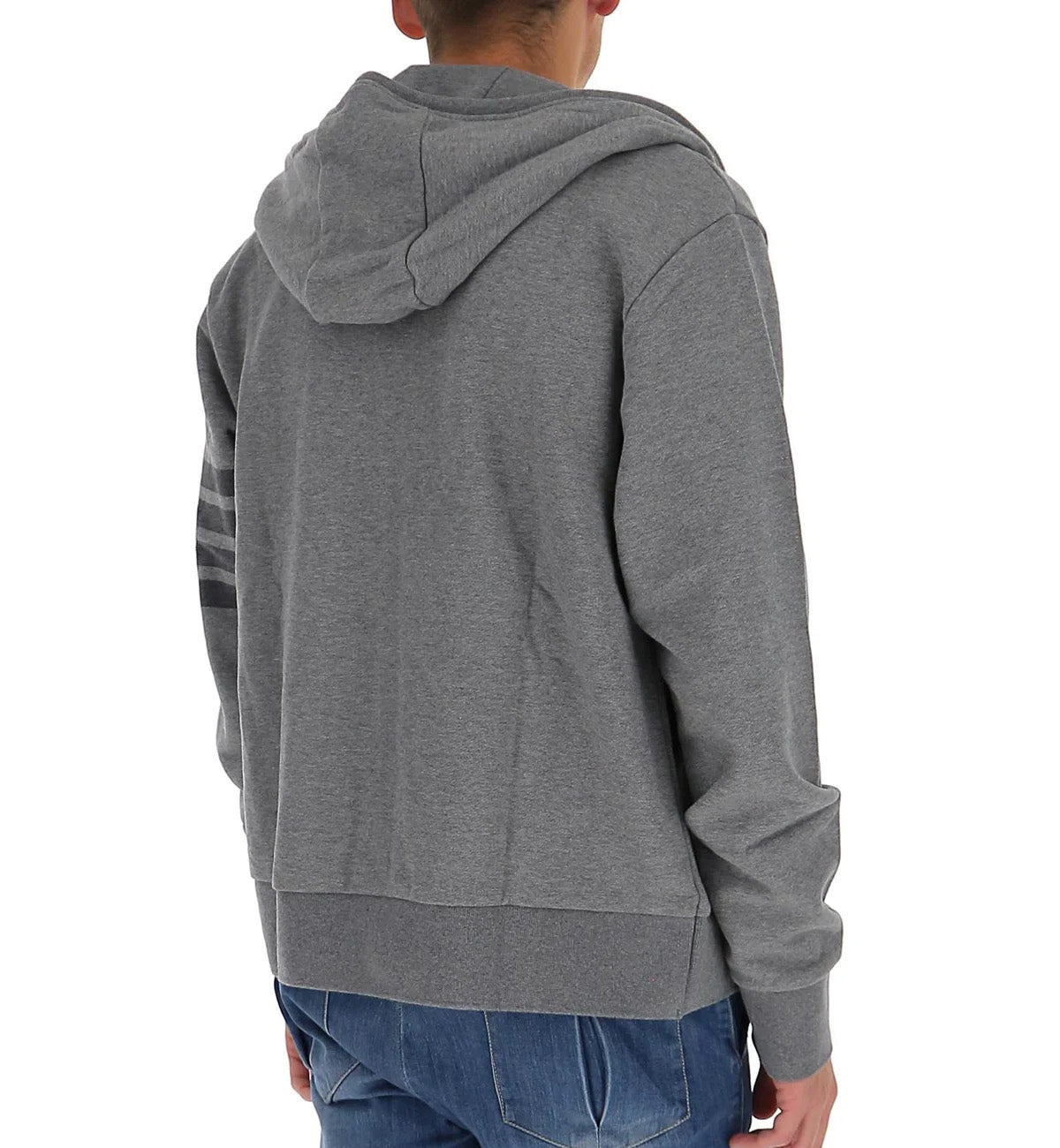 Thom Browne 4 Bar Raglan Crew Zip Hoodie (Grey)