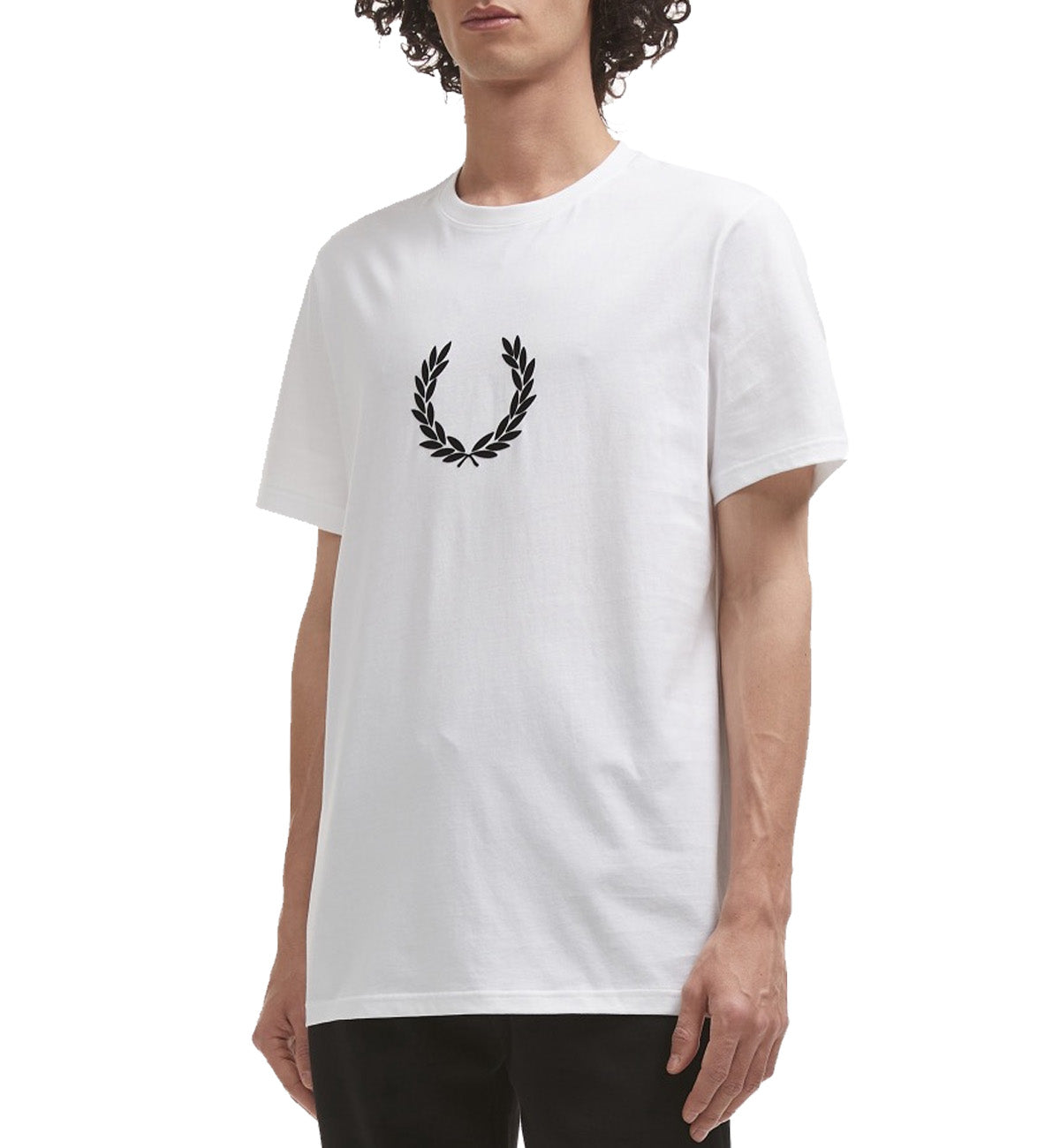 Fred Perry Small Black Laurel Wreath T-Shirt (White)