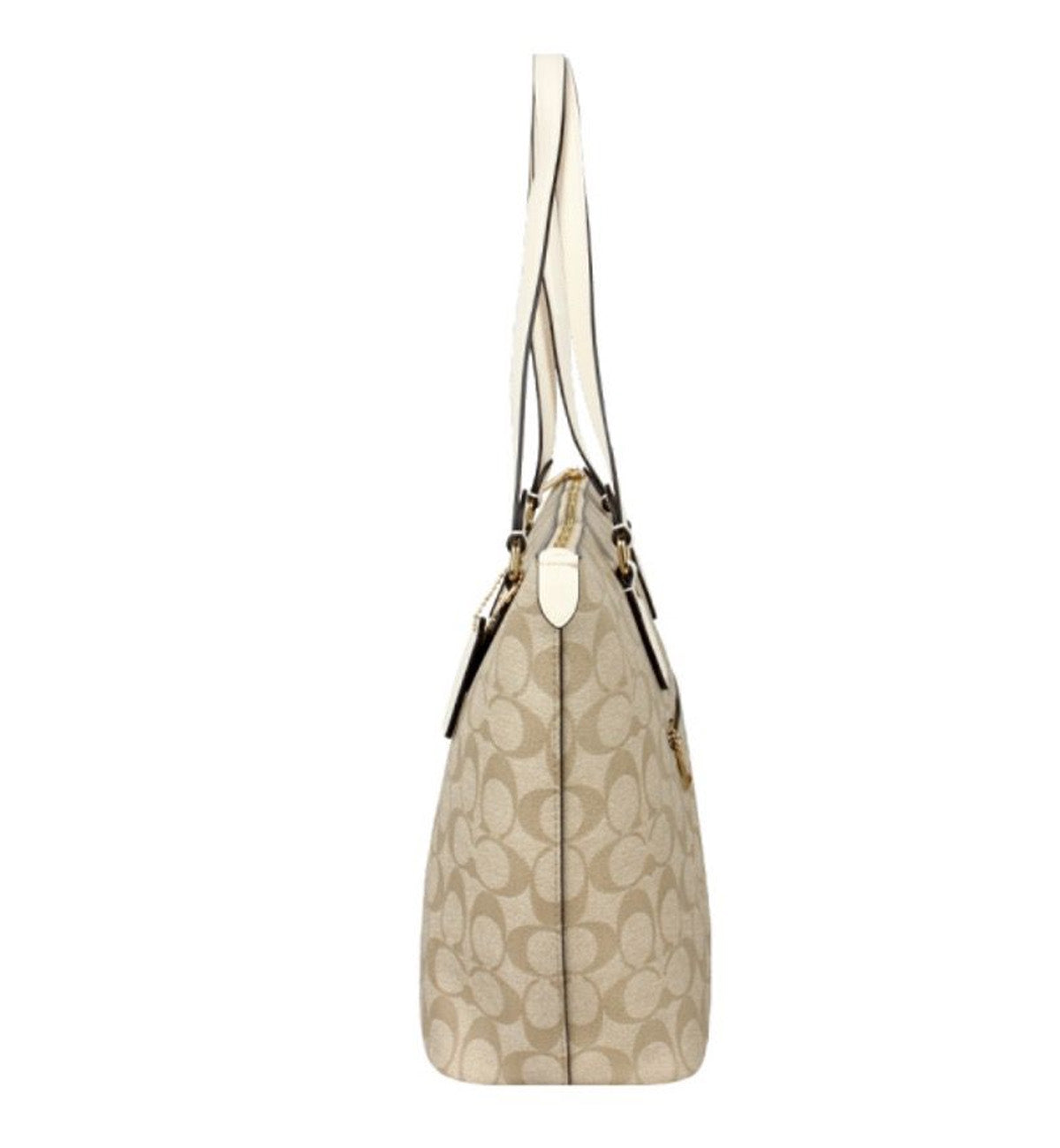 Coach Signature PVC City Zip Tote Khaki