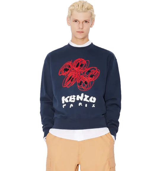 Kenzo Drawn Varsity Sweatshirt (Navy)