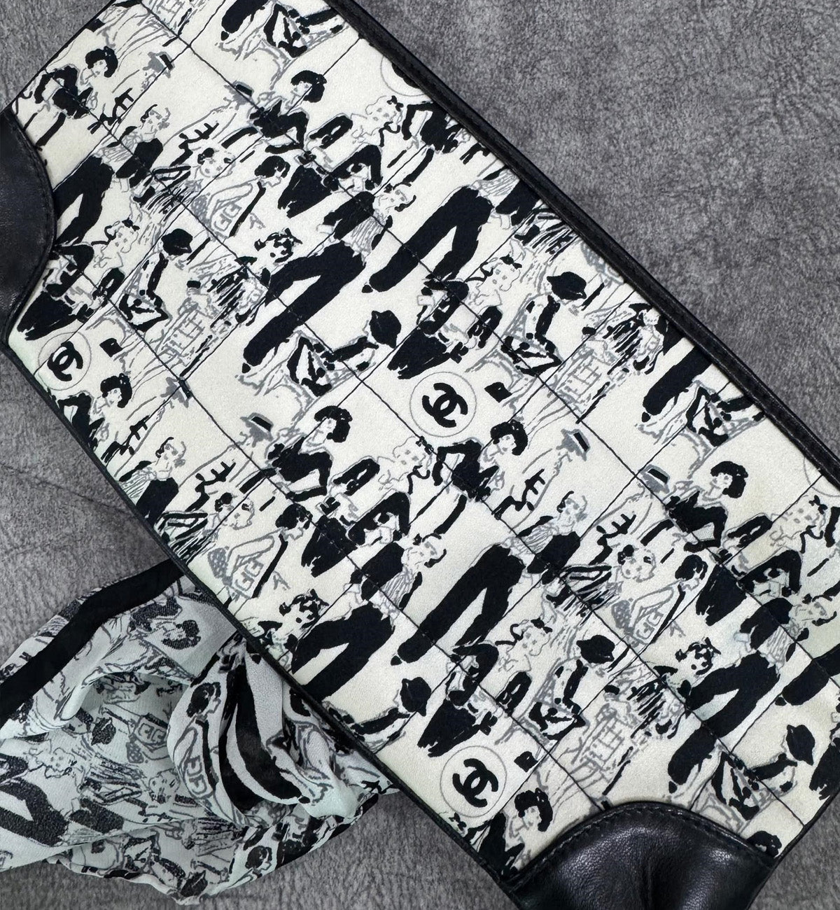 [Pre-used] Chanel Bag WOC Mademoiselle Print Tied Scarf Bag