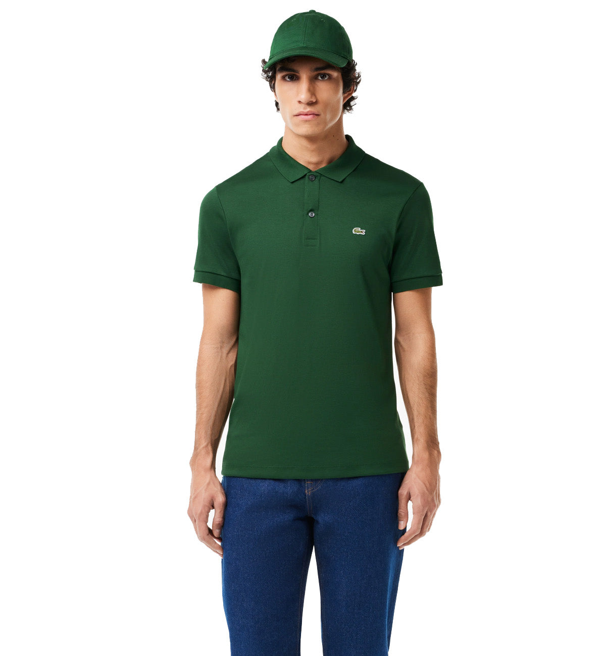 Lacoste Regular Fit Cotton Polo Shirt (Dark Green)