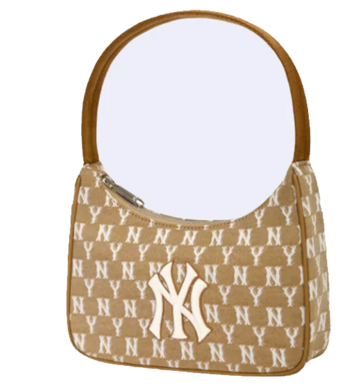 MLB Monogram Jacquard Hobo Bag (Beige)