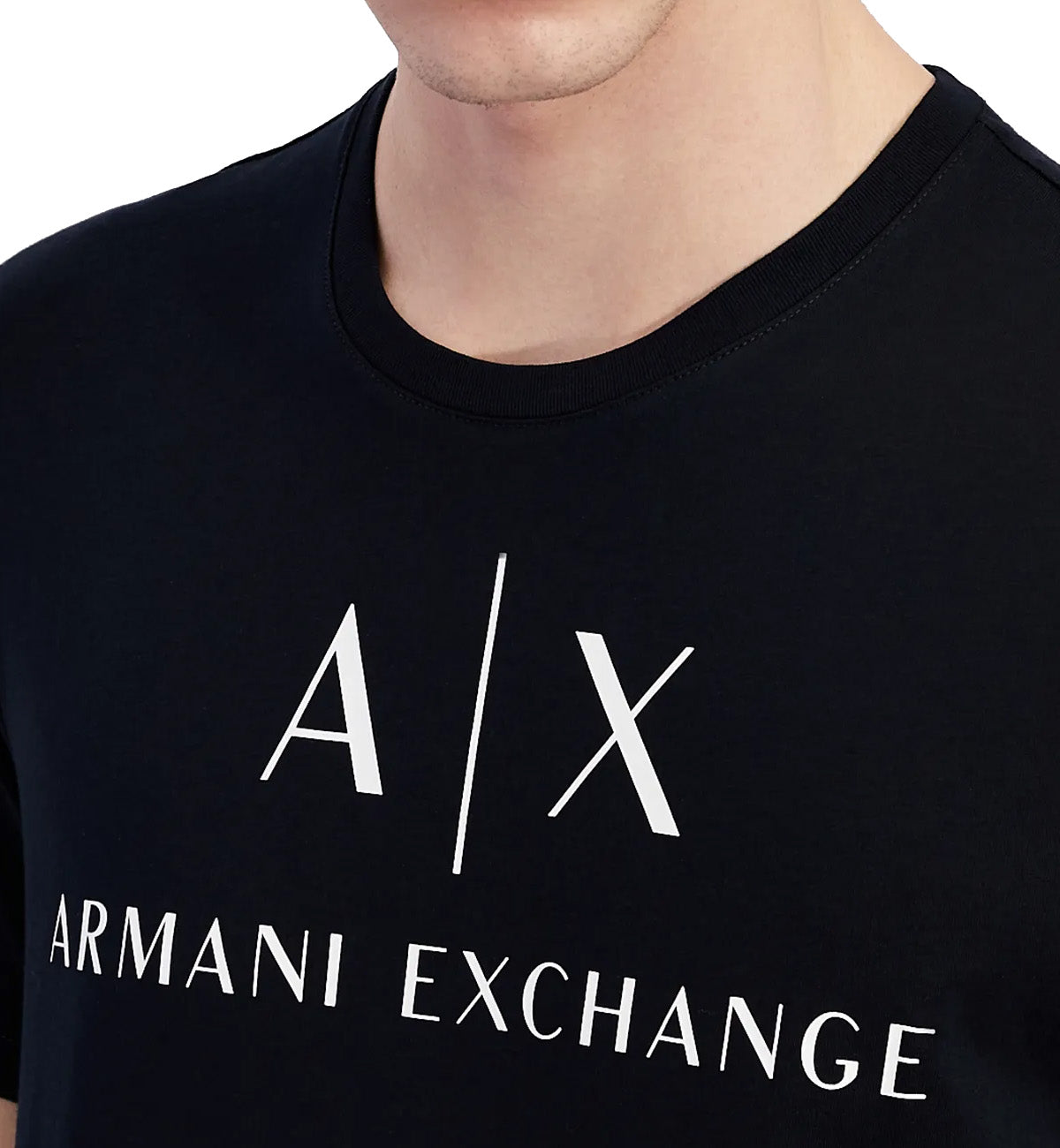 Armani Exchange Slim Fit Center Logo Tee (Black)