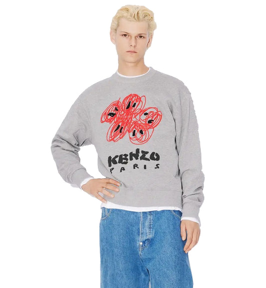 Kenzo Drawn Varsity Sweatshirt (Grey)