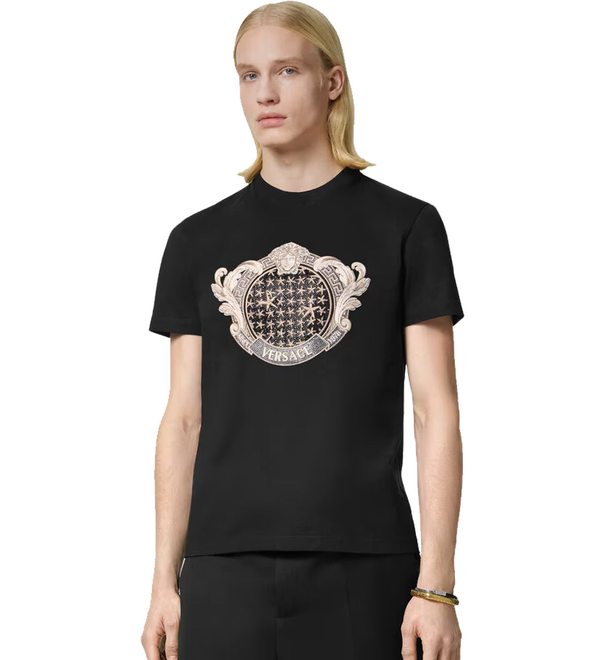 Versace Crystal Starfish Blason T-Shirt (Black)