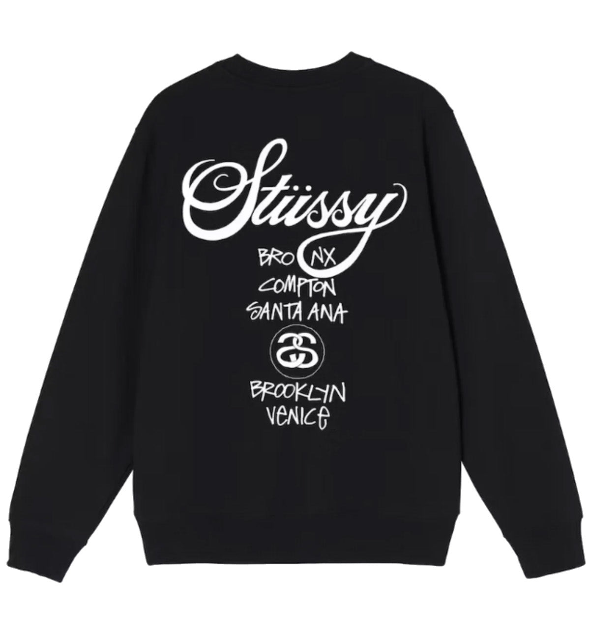 Stussy World Tour Crewneck Sweatshirt (Black)