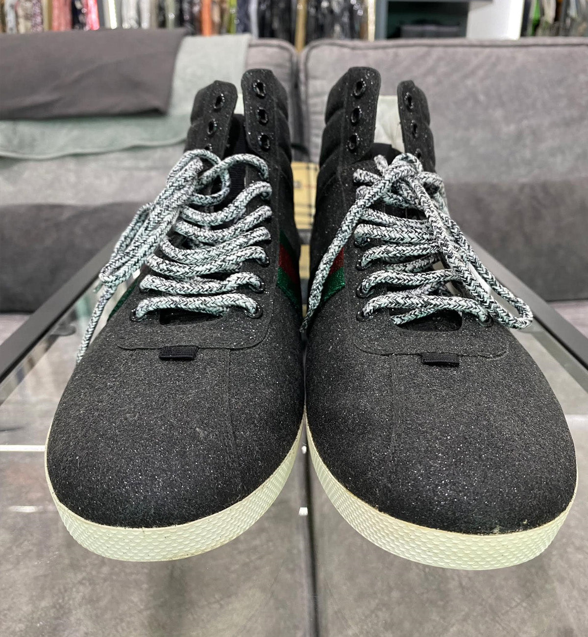 [Pre-used] Gucci Glitter High Sneaker