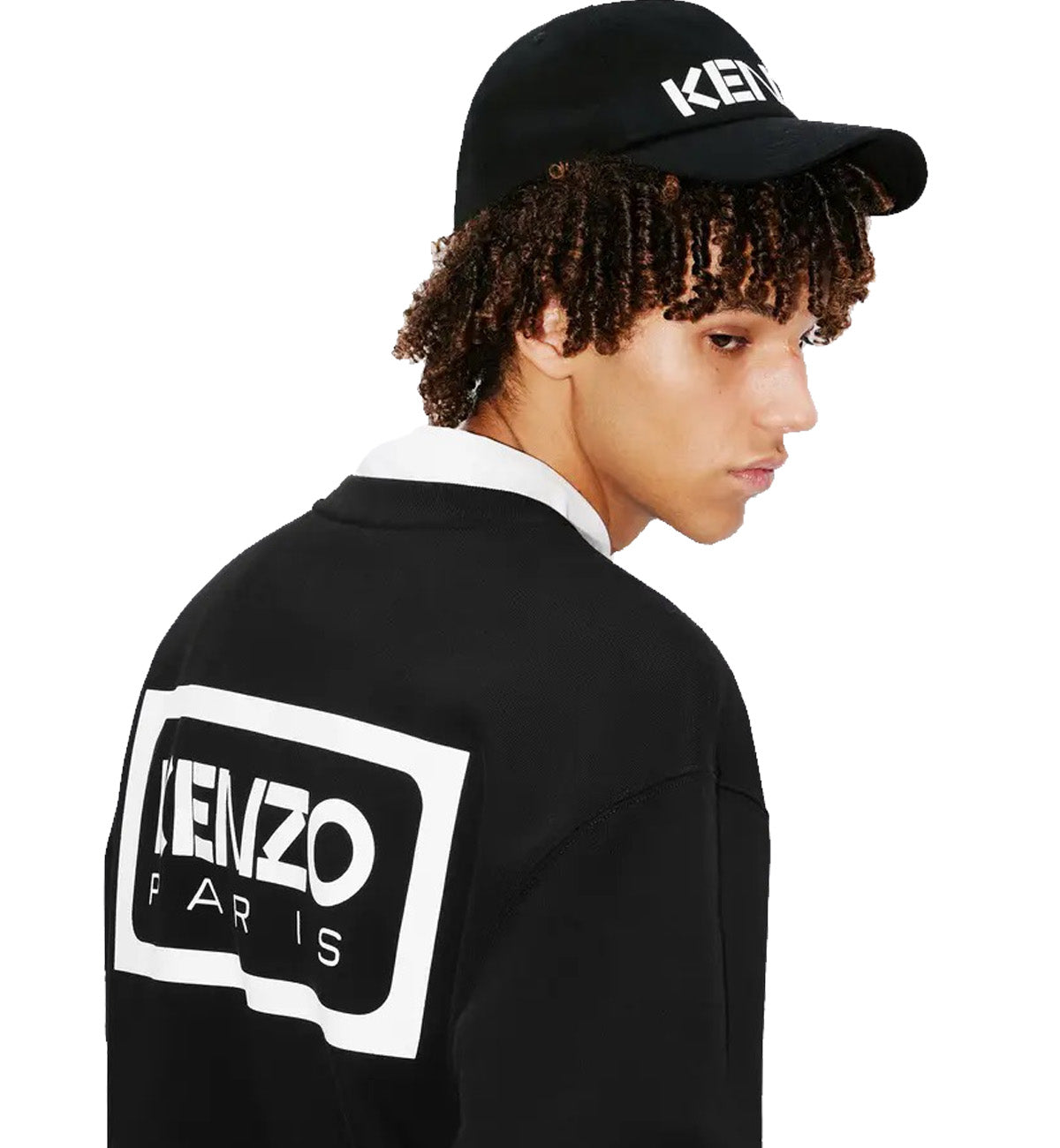 Kenzo Embroidered Bicolor Paris Sweatshirt (Black)