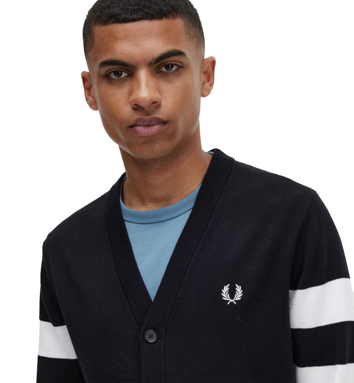 Fred Perry Tipped Sleeve Cardigan (Black)