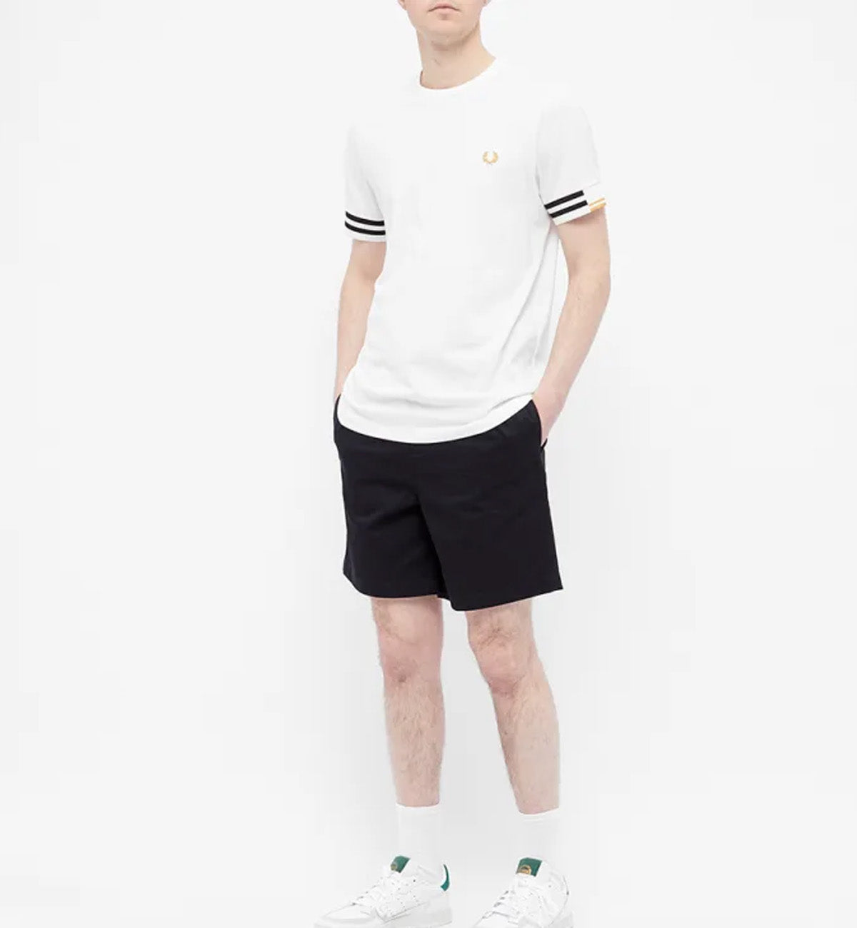 Fred Perry Abstract Cuff Tee (Snow White)
