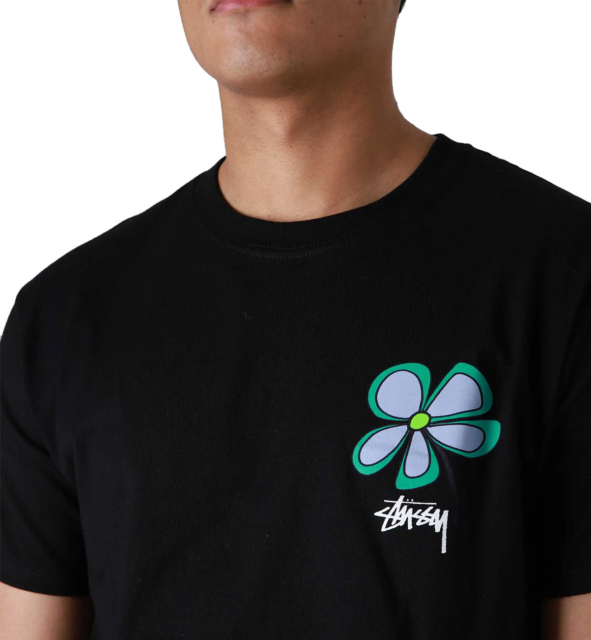 Stussy Blue Flower Tee (Black)