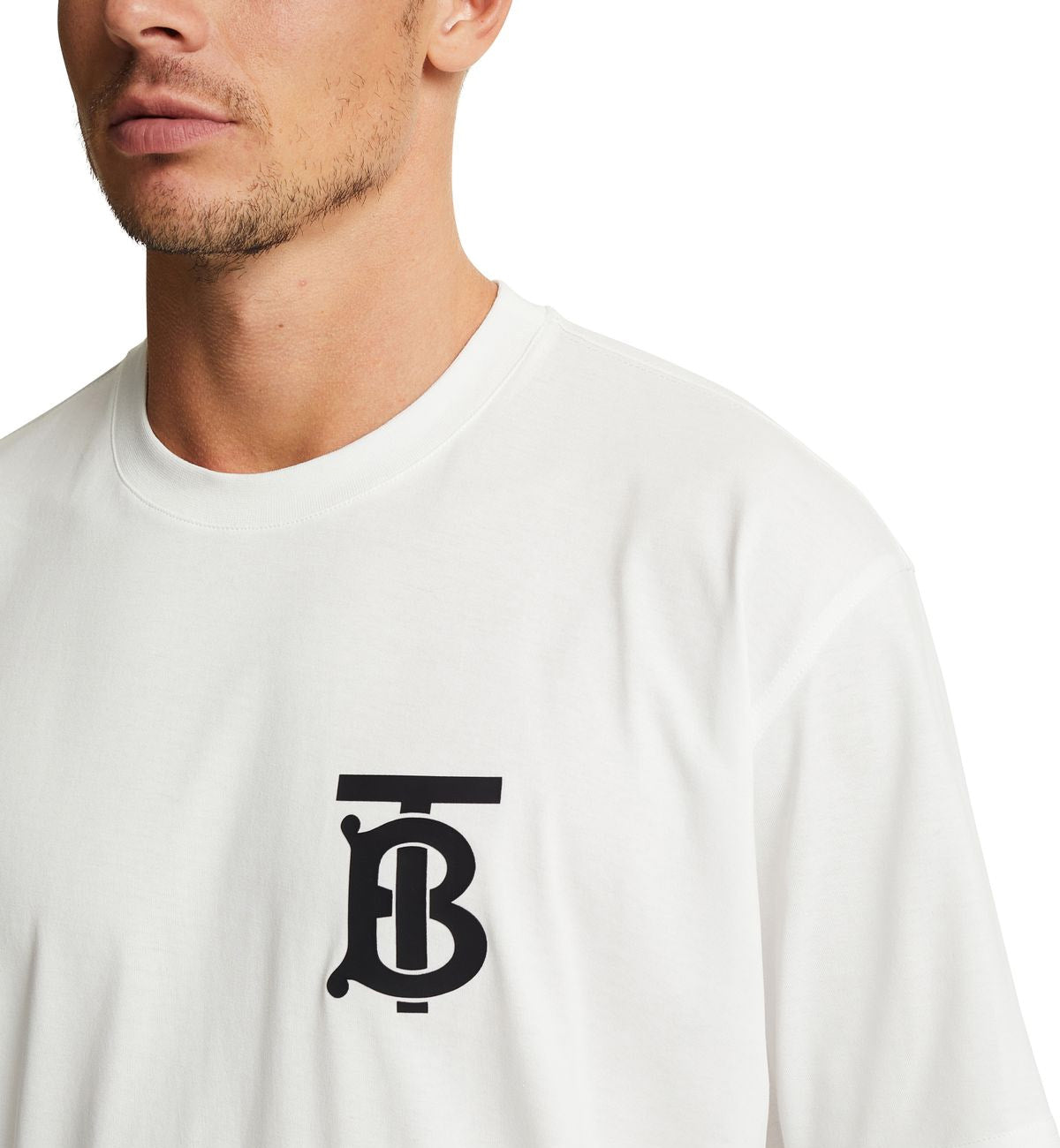 Burberry Monogram Mitif Oversized T-Shirt (White)