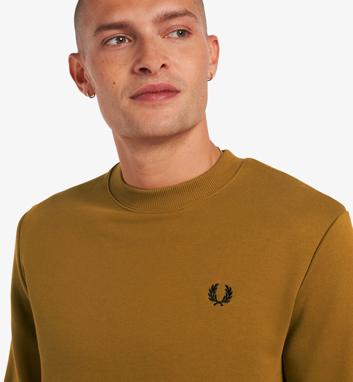 Fred Perry Crew Neck Sweatshirt (Dark Caramel)