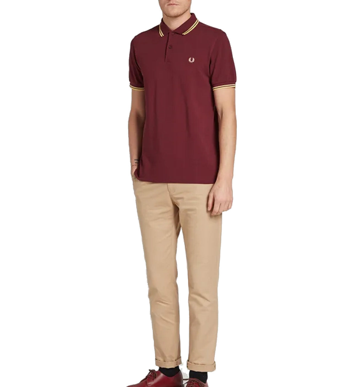 Fred Perry Yellow Double Plum Polo Shirt