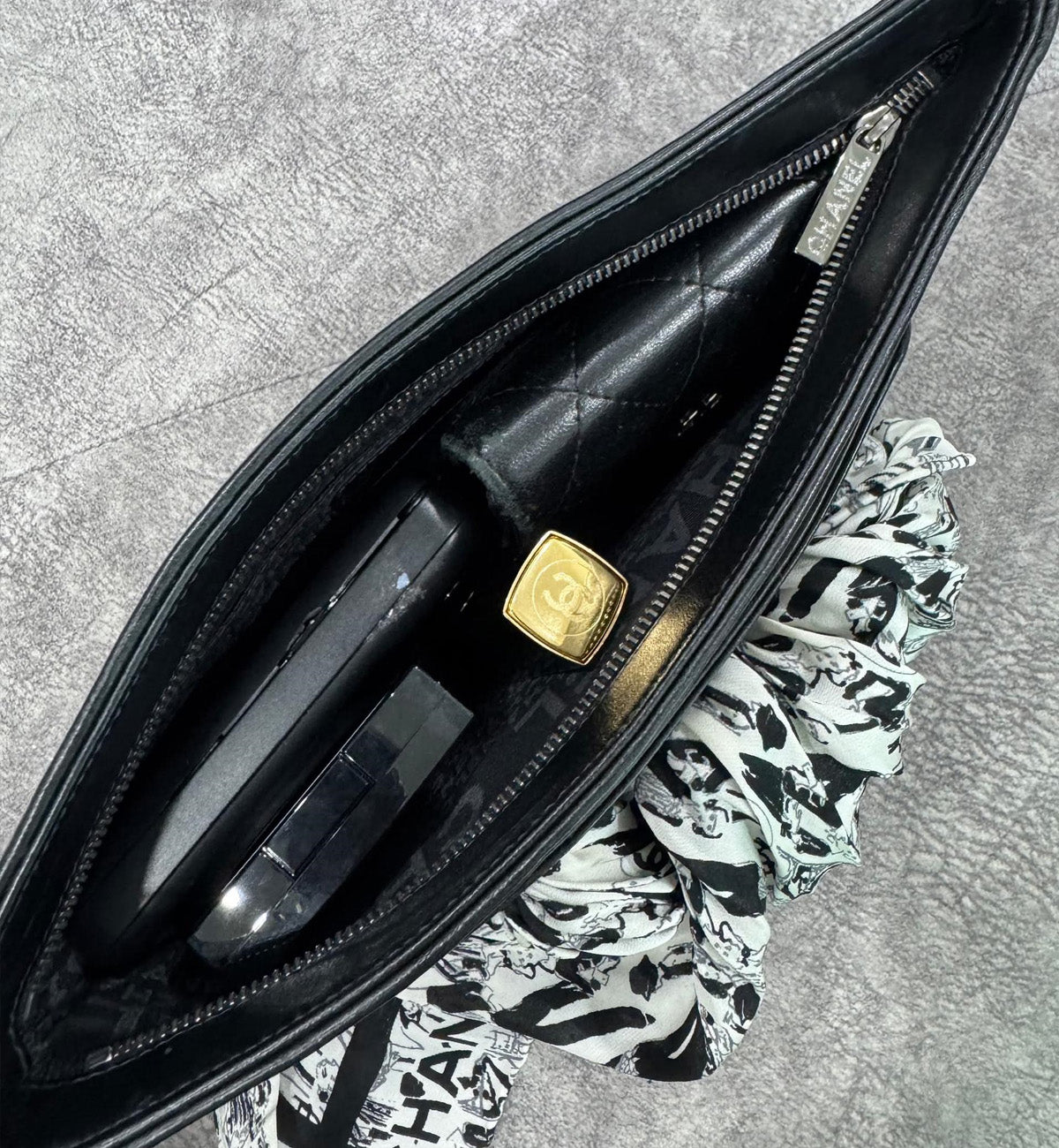 [Pre-used] Chanel Bag WOC Mademoiselle Print Tied Scarf Bag