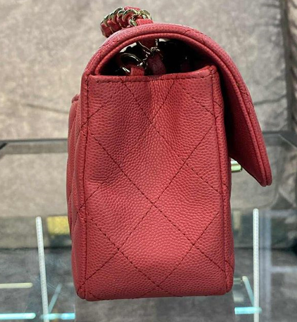[Pre-Used] Chanel Bag Caviar Pink Mini Rectangular Flap
