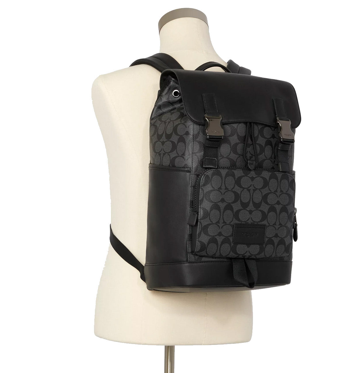 Coach Track Backpack Signature Canvas (Black)