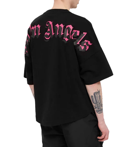 Palm Angels Double Printed Oversize T-Shirt (Black & Fuchia)