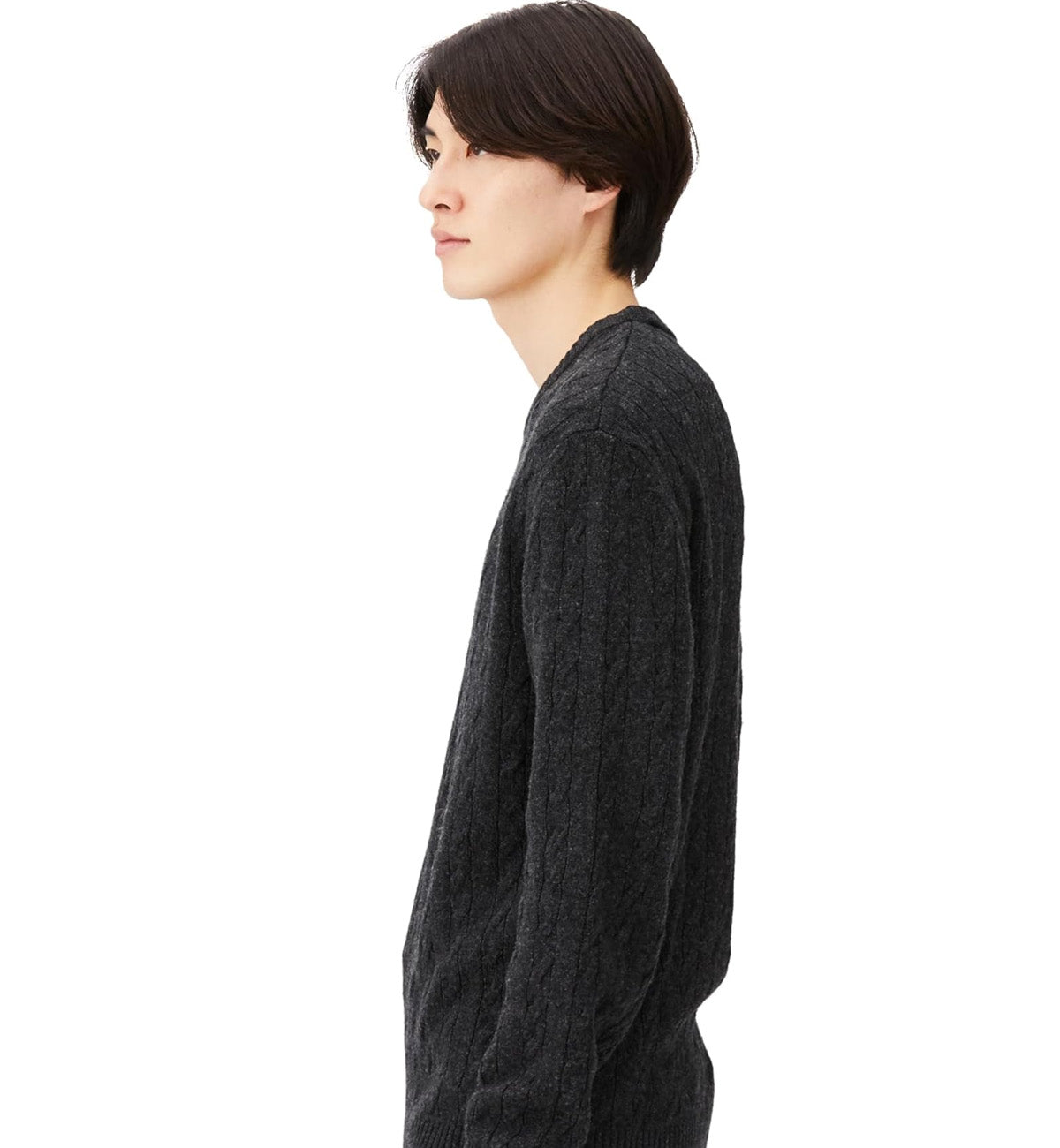 Lacoste Responsible Wool Cable Knit Sweater (Black)