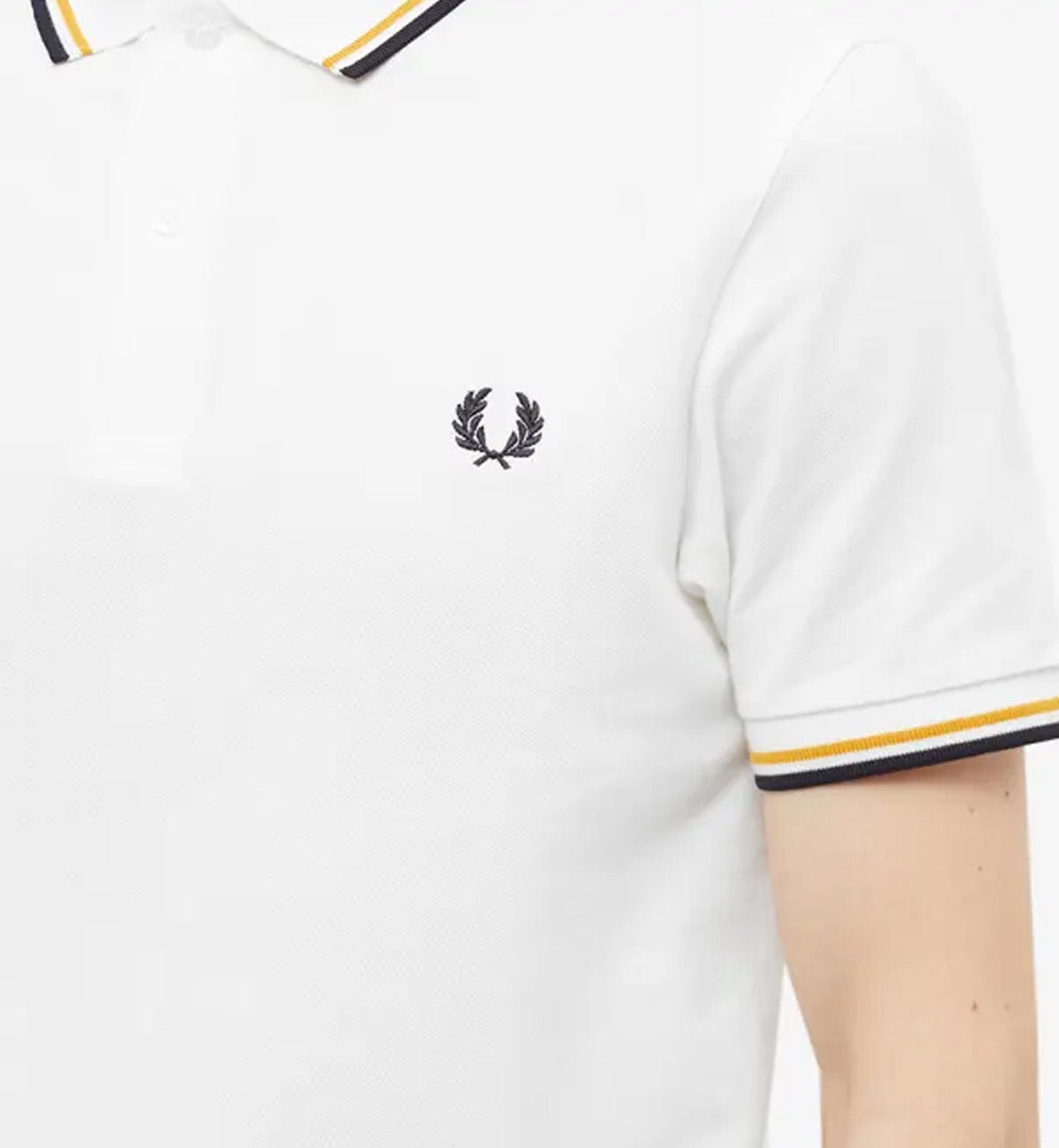 Fred Perry Black Khaki Stripe Beige Polo Shirt