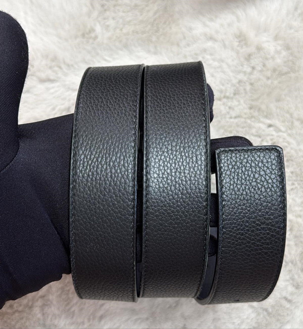 [Pre-used] Dior Belt Reversible with Silver Logo