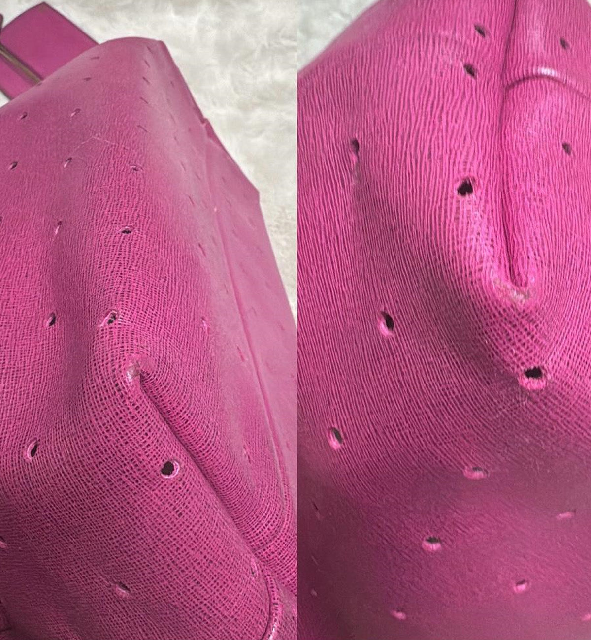 [Pre-used] Fendi Tote Bag Perforated Pink Zukka