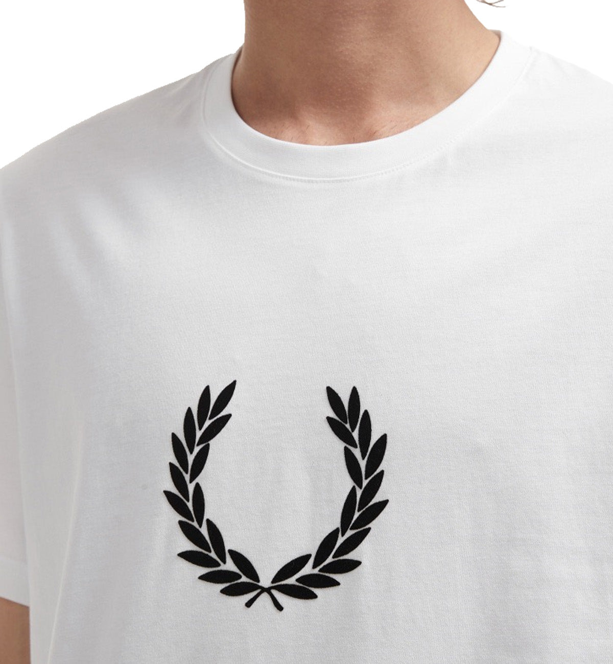 Fred Perry Small Black Laurel Wreath T-Shirt (White)