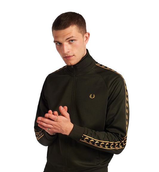Fred Perry Gold Tape Track Jacket SS23 (Hunting Green)