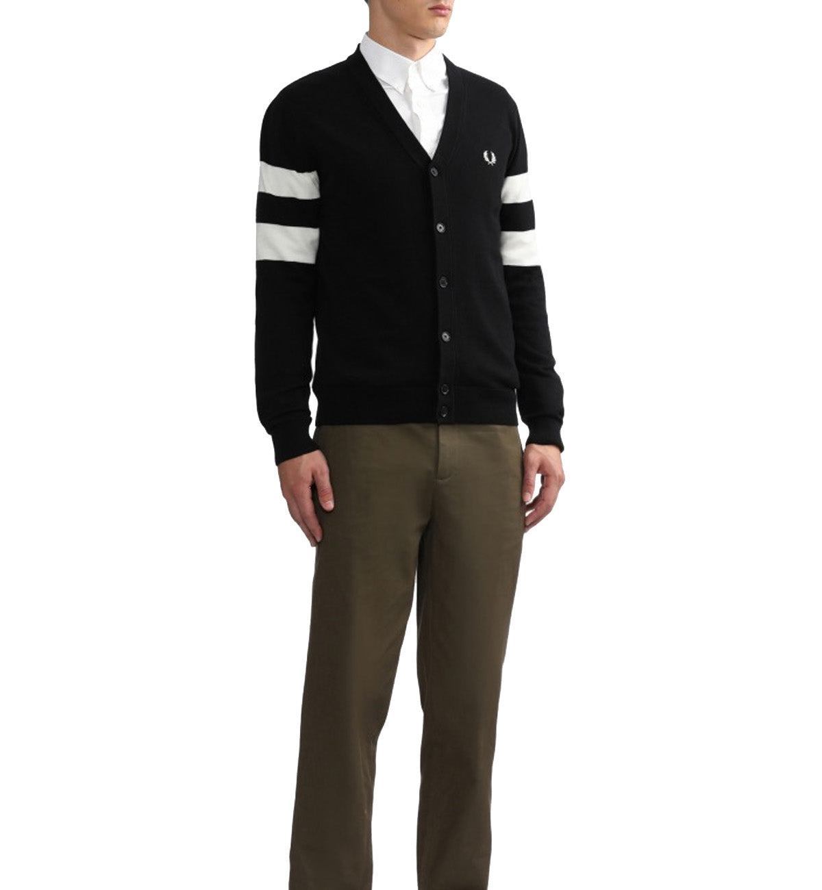 Fred Perry Tipped Sleeve Cardigan (Black)